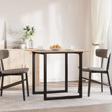 Dining Table O-Frame 80x80x75 cm Solid Wood Pine and Steel 3282673