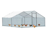 10 x 10 ft Large Metal Chicken Coop, Walk-in Poultry Cage Chicken Hen Run House with Waterproof 97159407
