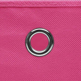Storage Boxes with Lids 10 pcs Pink 32x32x32 cm Fabric 288348
