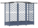 Raised Bed with Trellis and Roof Grey 163 x 40 x 126 cm PP 42032558