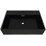 Basin with Faucet Hole Ceramic Black 60.5x42.5x14.5 cm 142742