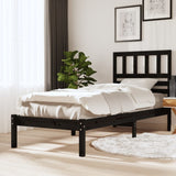 Bed Frame without Mattress Black Solid Wood Pine 100x200 cm 3101017