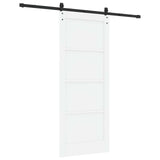 Sliding Door ORKDAL White and Black 83 x 202 cm Solid Pine Wood 3445578