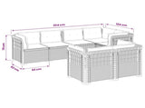 7-Seater Garden Sofa with Cushions Rattan Look PP Anthracite 3444160