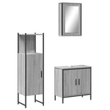 3 Piece Bathroom Furniture Set Grey Sonoma Engineered Wood 3214823