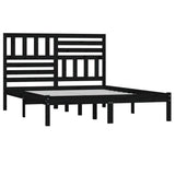 Bed Frame without Mattress Black Solid Wood Pine 140x190 cm 3101007