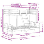 Bunk Bed without Mattress 80x200/120x200 cm Solid Wood 3207161
