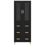 Highboard with Drawer Black Oak 69.5 x 34 x 180 cm 3416227