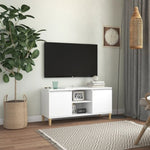TV Cabinet with Solid Wood Legs White 103.5x35x50 cm 805959