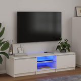 TV Cabinet with LED Lights White 140x40x36 cm 804292