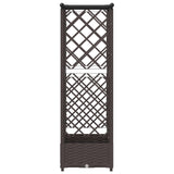 Raised Bed with Trellis and Roof Brown 124 x 40 x 123 cm PP 42032521