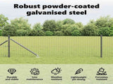 Ground Spike Fence Post 52 pcs Grey Powder-Coated Steel 3350188