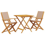Bistro Set Taupe Solid acacia wood Medium Foldable Bistro Set 3281882