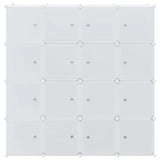 Storage Cube Organiser with 16 Cubes and Hanging Rods PP 4019585