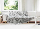 Anti-Slip Faux Rabbit Fur Blanket Olite Grey 240 x 270 cm 42021812