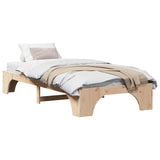 Bed Frame Natural 100 x 200 cm Solid Pine Wood 872959
