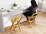 Wooden Folding Bar Stool Bamboo Kitchen Counter Height Stools with Backrest NEW 12124408