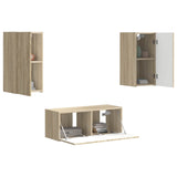 TV Cabinet Set Wall-mounted 6 pcs Sonoma Oak Engineered Wood 3409062