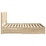 Bed Frame with Storage and Headboard Sonoma Oak Engineered Wood 3414097