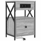 Bedside Cabinet with Drawer 2 pcs Grey Sonoma 40 x 31 x 60 cm 859497