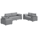 Sofa Set with Cushion 3 pcs Grey 219 x 77 x 82 cm Fabric 3324658