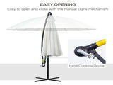 3 Cantilever Umbrella 18 Ribs & Vents Adjustable Angle for Patio Cream White T3398P322084