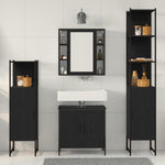 Bathroom Furniture Set with Door 4 pcs Black 33 x 33 x 185.5 cm 3334429