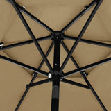 3-Tier Garden Parasol with Aluminium Pole Taupe 2.5 m 313863