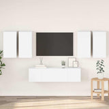 6 Piece TV Cabinet Set White Engineered Wood 3078679