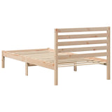 Bed Frame with Headboard Brown 75 x 190 cm Solid Pine Wood 872272