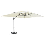 Cantilever Garden Parasol with Aluminium Pole 400x300 cm Sand 44633