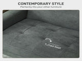 Two-Seater Velvet-Feel Sofa - Grey T3398P377879