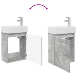 Bathroom Vanity Unit with Tap Concrete Grey 45.5 x 22.5 x 84 cm 889514