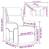 Recliner Chair Cream 66.5 x 94 x 101.5 cm Polyester 340161
