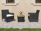 Garden Bistro Set Black and Brown 3095935