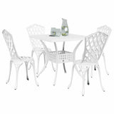Garden Table Set 5 pcs White Cast Aluminium 3334754