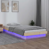 LED Bed Frame without Mattress Single Solid Wood 820002