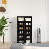 Shoe Rack Black Oak 54x34x100.5 cm Engineered Wood 862423