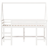 Loft Bed with Ladder and Roof without Mattress White 90x200 cm 3282111