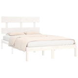 Bed Frame without Mattress White 200x200 cm Solid Wood 3104694