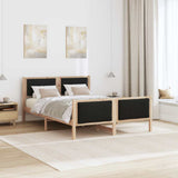 Bed Frame with Headboard Black 140 x 190 cm Fabric 878336