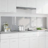 Kitchen Backsplash 2 pcs Light Grey 100 x 50 cm Tempered Glass 3415456