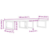 Basin Shelf Wall Mounted Steel and Solid Wood Acacia 3302933