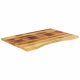 Desk Top with Curve 90x50x2.5 cm Solid Wood Rough Mango 370178