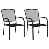Garden Dining Set Anthracite Powder-Coated Steel Medium Stackable 3187969