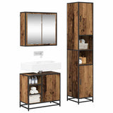 Bathroom Furniture Set with Door 3 pcs Old Wood Engineered Wood 3402360