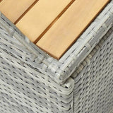 Garden Storage Bench 120 cm Poly Rattan Grey 46481