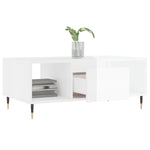 ZNTS Coffee Table High Gloss White 90x50x36.5 cm Engineered Wood 830582