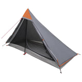 Backpacking Tent Grey and Orange 222 x 85 x 125 cm 42017417