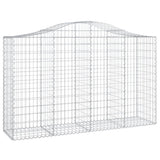 Arched Gabion Baskets 12 pcs 200x50x120/140 cm Galvanised Iron 3145671